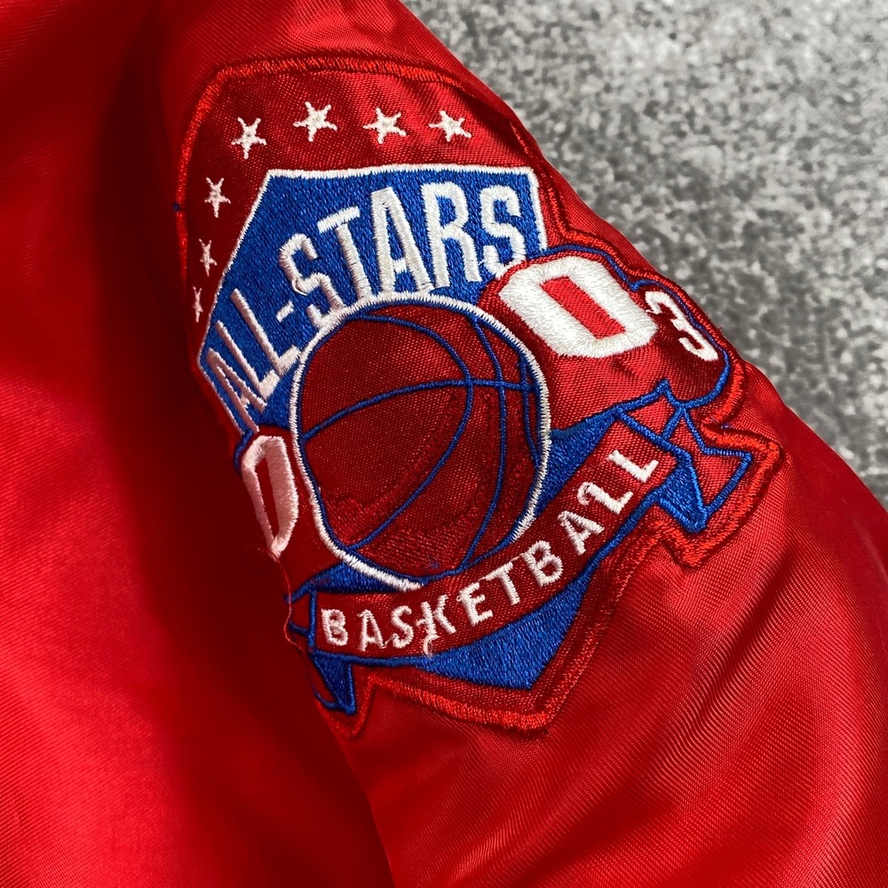 VTG 2003 NBA Basketball All Star Red Bomber Jacket 2XL Patches Los Angeles Miami - Picture 4 of 9